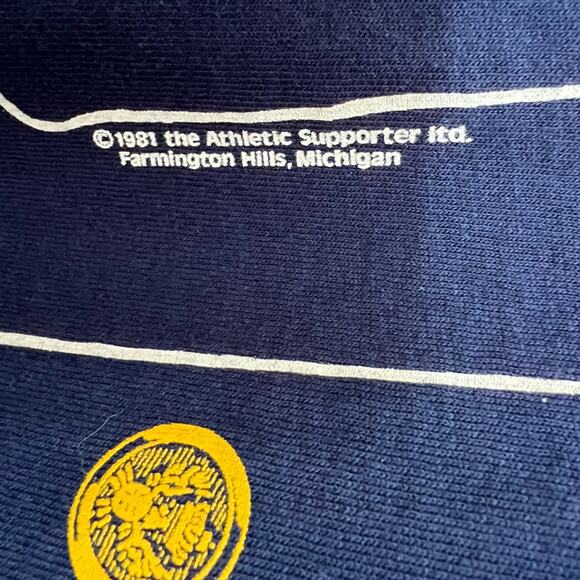 Vintage 80s Pilot T-Shirt Airplane Blue Large 1981 All Over Print Single Stitch - Picture 4 of 6